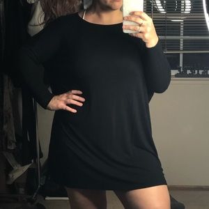 Long sleeve black t shirt dress